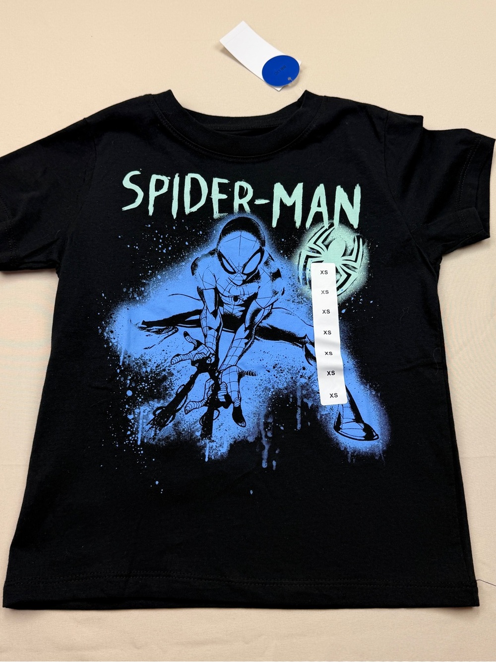 Marvel Black Tee with White Logo Print
